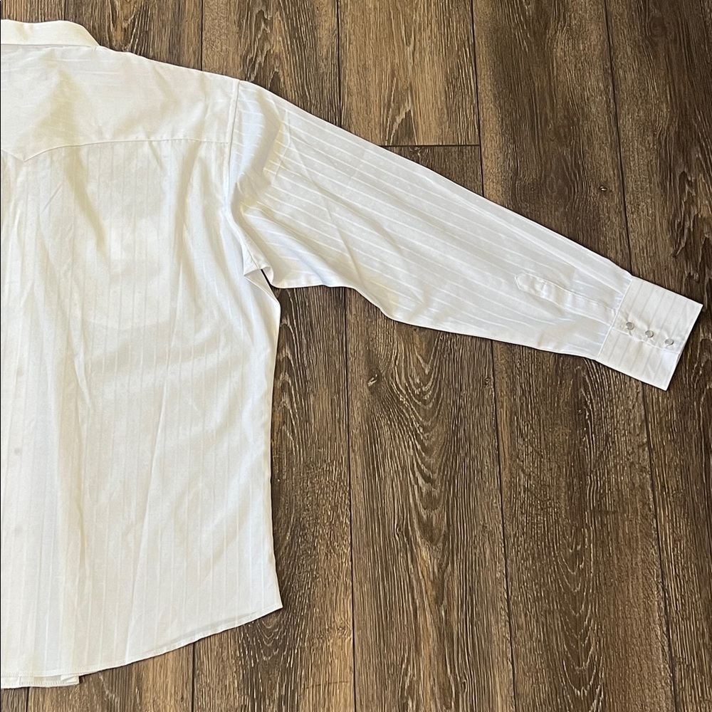 Vintage Wrangler Men's XL White Pearl Snap Button Down Western Shirt - Picture 6 of 13